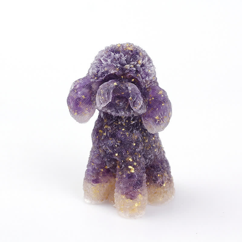 Olivenorma Natural Crystal Poodle Gemstone Decoration  - Amethyst - image 5