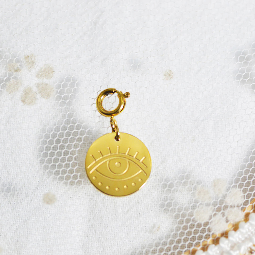 Olivenorma Geometric Round Or Water Drop Crystal Gold Pendant Necklace - Round & Evil Eye #2 - Necklace #5 - image 23