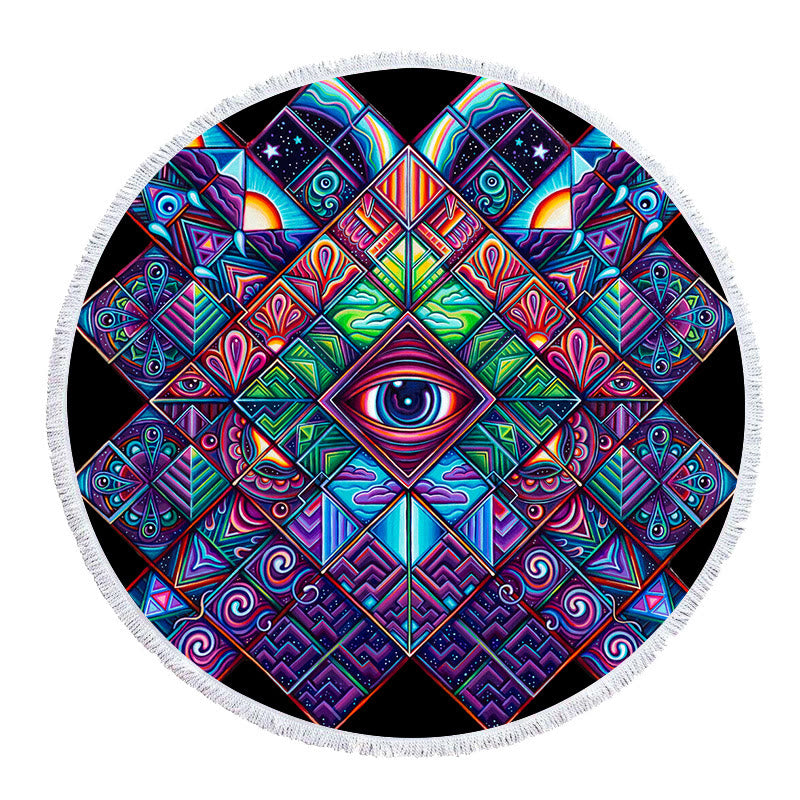 Olivenorma Evil Eye Hamsa Round Beach Towel Tapestry - image 16