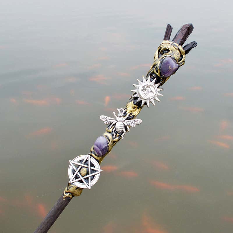 Olivenorma Moon And Sun Fairy Crystal Wands - Amethyst#2 - image 10