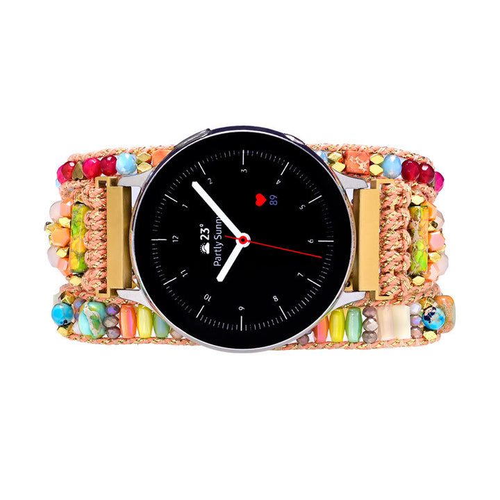 Olivenorma Crystal Beaded Orange Braided Samsung Strap Bracelet - image 2