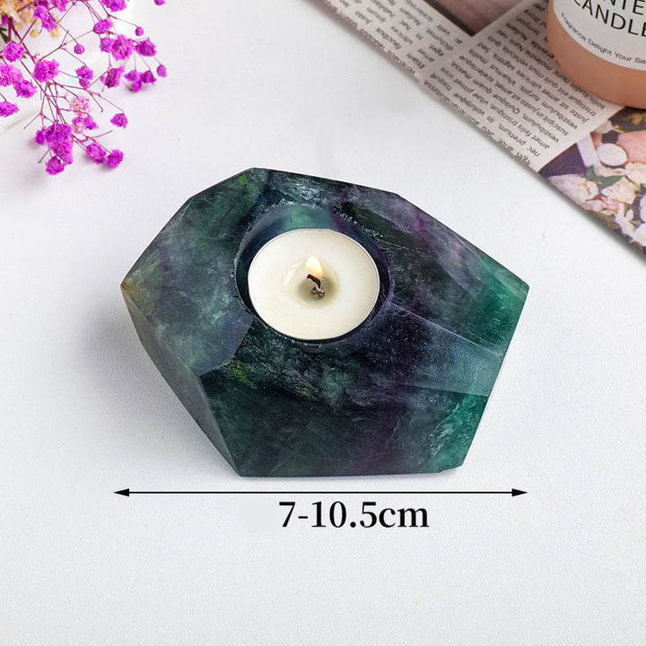 Olivenorma Green Fluorite Polish Candle Holder Natural Stone - image 5
