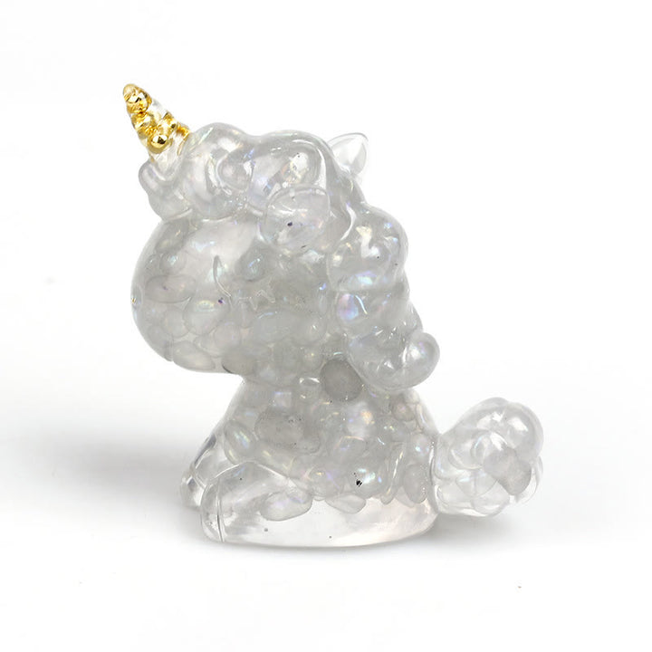 Olivenorma Crystal Unicorn Gemstone Decoration - Bubble Stone - image 53