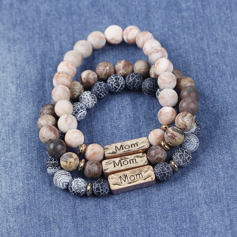 Olivenorma Natural Gemstone Mom Patience Engraving Bracelet - image 12