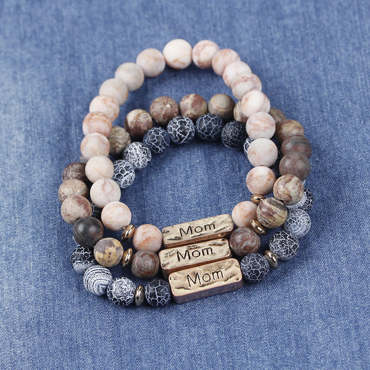 Olivenorma Natural Gemstone Mom Patience Engraving Bracelet - image 12