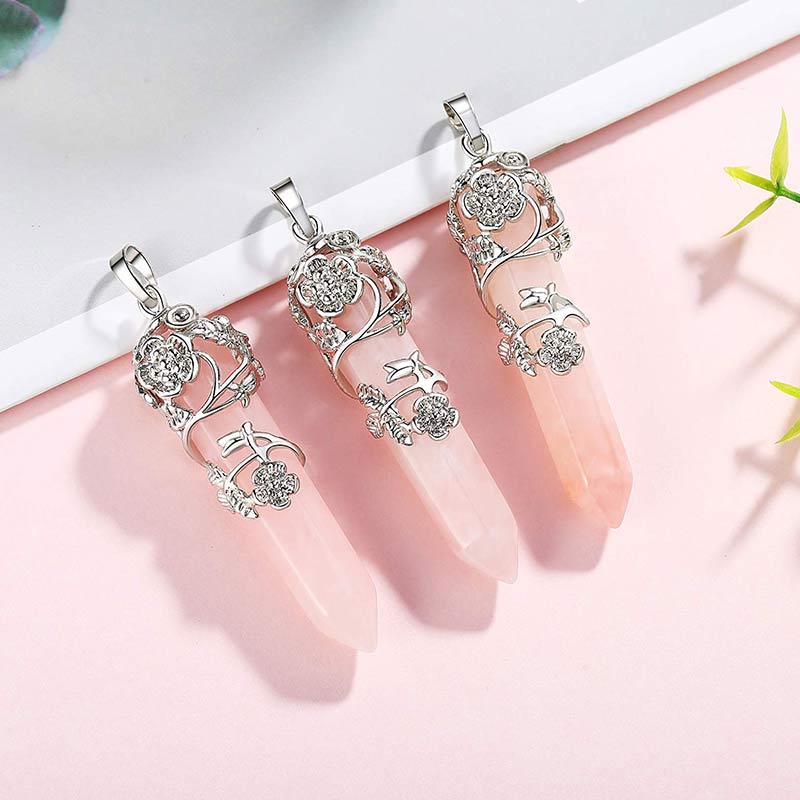 Olivenorma Natural Crystal Hexagonal Column Necklace - image 11