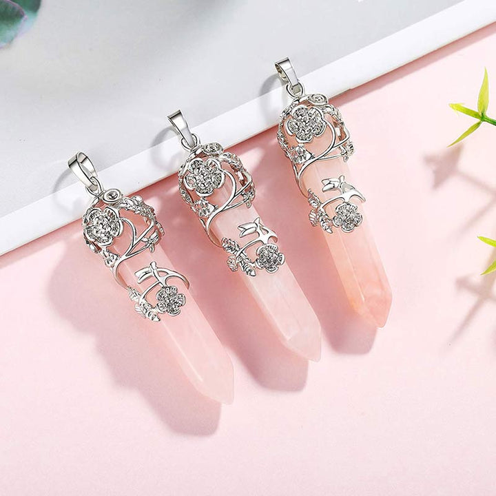 Olivenorma Natural Crystal Hexagonal Column Necklace - image 11