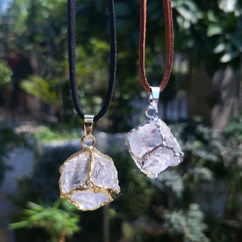 Olivenorma Natural White Crystal Square Star Bound Pendant - image 7