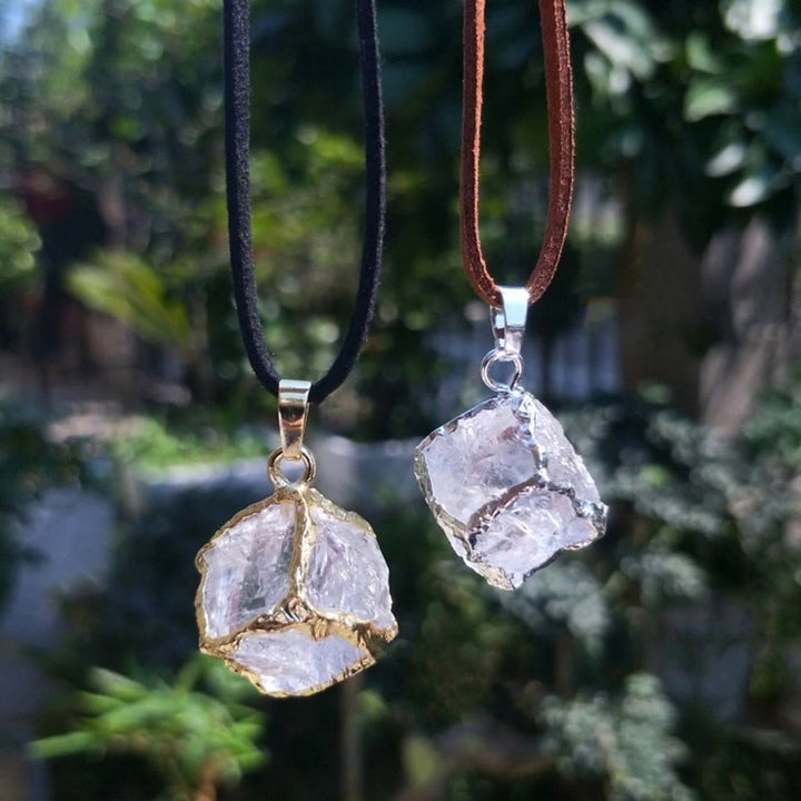 Olivenorma Natural White Crystal Square Star Bound Pendant - image 7