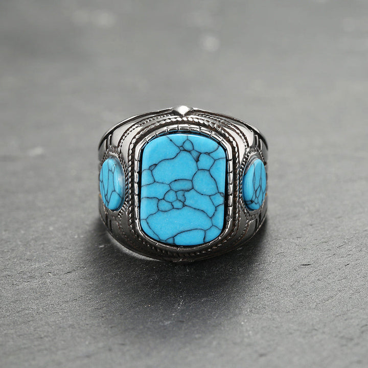 Olivenorma Turquoise Mens Ring - image 2