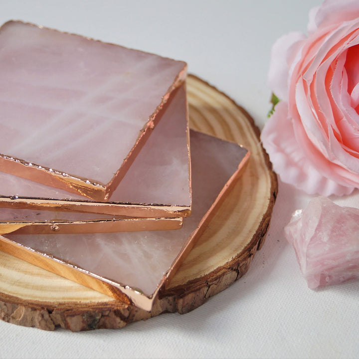 Olivenorma Rose Quartz Coaster Gemstone Decoration - image 2
