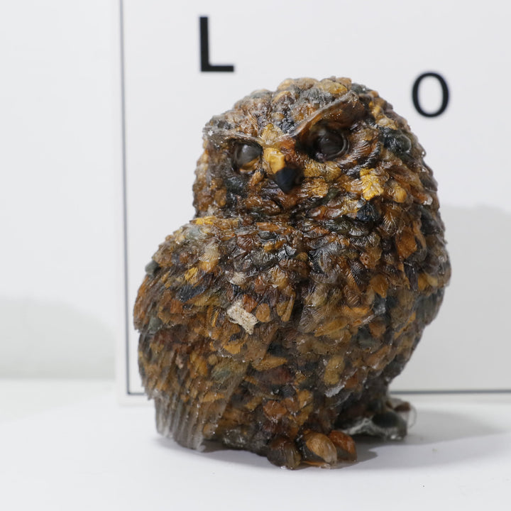 Olivenorma Natural Crystal Owl Carved Gemstone Ornament - Tiger Eye - image 11