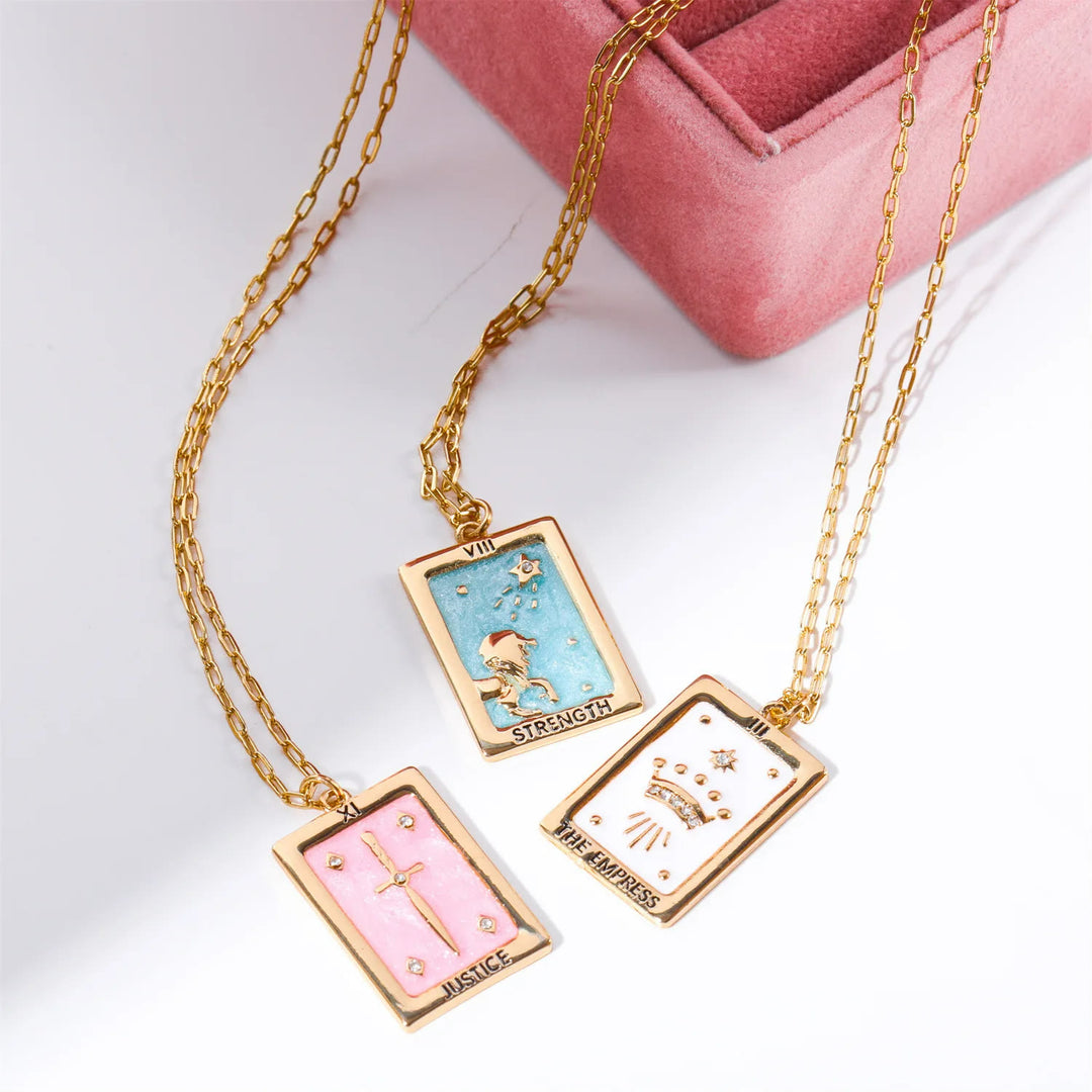 Olivenorma Vintage Tarot Card Square Pendant Titanium Steel Necklace - image 7