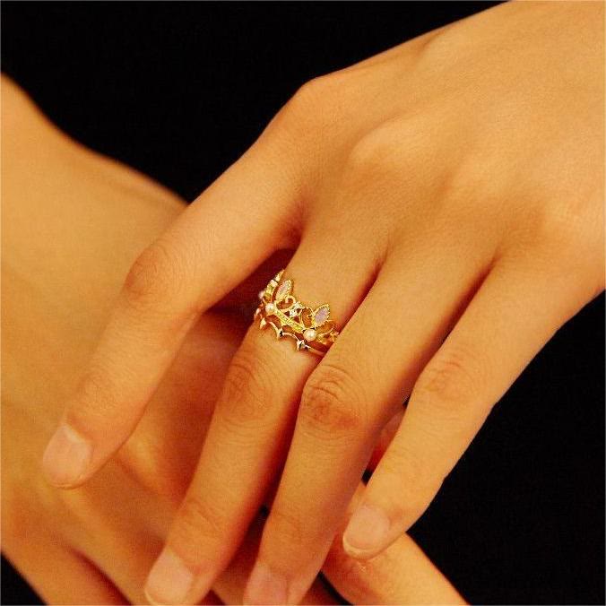 Olivenorma Opalite Freshwater Pearl Rapunzel Crown Ring - image 5