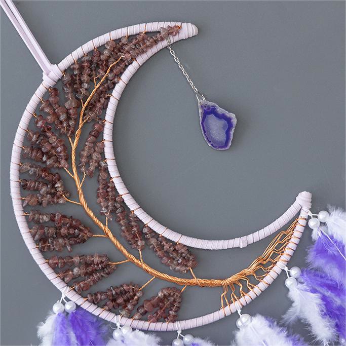 Olivenorma Natural Gravel Woven Tree of Life Moon Dream Catcher - image 41
