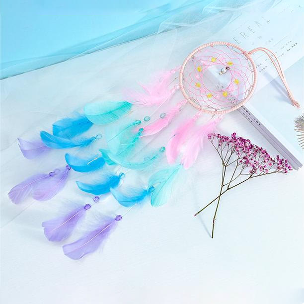 Olivenorma Colorful Acrylic Bead Feather Handmade Dream Catcher - image 5