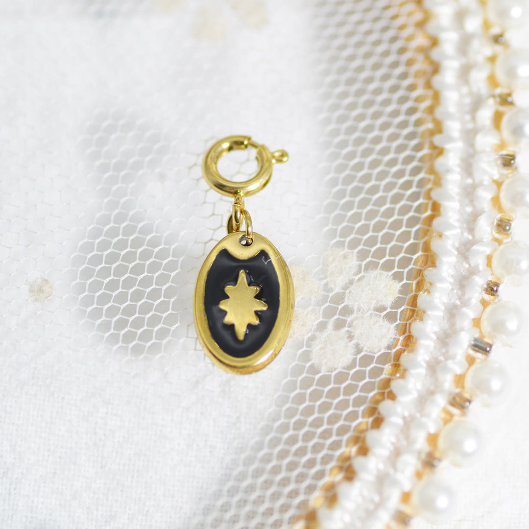 Olivenorma Geometric Round Or Water Drop Crystal Gold Pendant Necklace - Black Resin Octagonal Star - Necklace #5 - image 29
