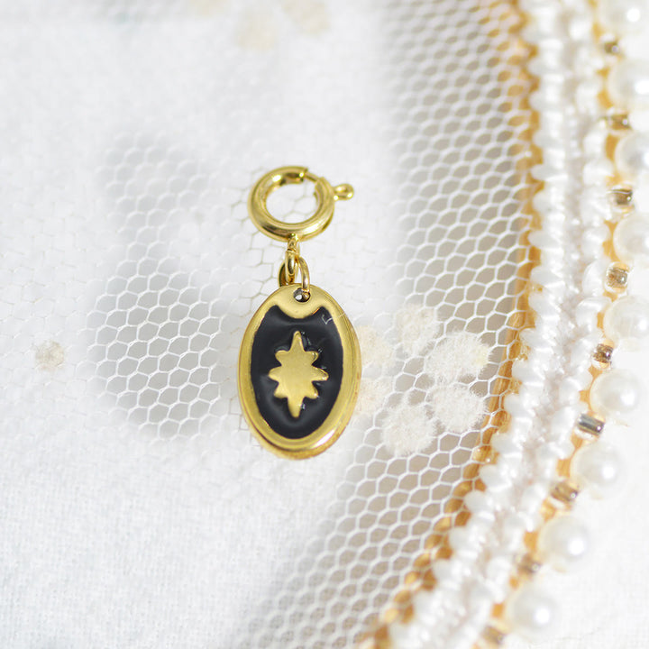 Olivenorma Geometric Round Or Water Drop Crystal Gold Pendant Necklace - Black Resin Octagonal Star - Necklace #5 - image 29