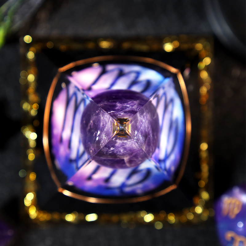 Olivenorma Amethyst Ball Obsidian Gravel Zodiac Virgo Orgone Pyramid - image 3