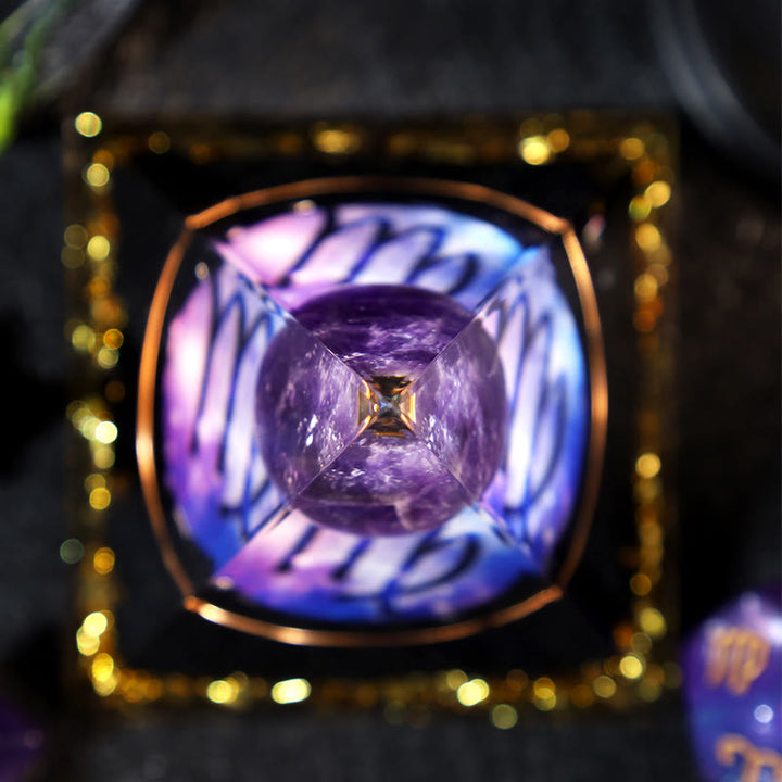 Olivenorma Amethyst Ball Obsidian Gravel Zodiac Virgo Orgone Pyramid - image 3