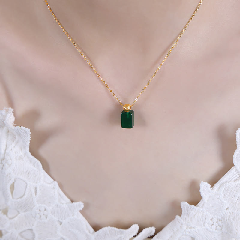 Olivenorma Emerald Green Aventurine Peridot Pendant Beaded Necklace - Green Aventurine - image 4