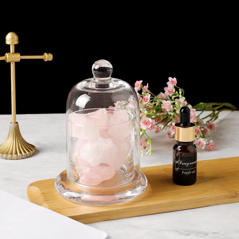 Olivenorma Diffuser Stone Flameless Transparent Cup Crystal Aromatherapy Lamp - Rose Quartz - Lily - image 0