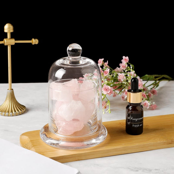 Olivenorma Diffuser Stone Flameless Transparent Cup Crystal Aromatherapy Lamp - Rose Quartz - Lily - image 0