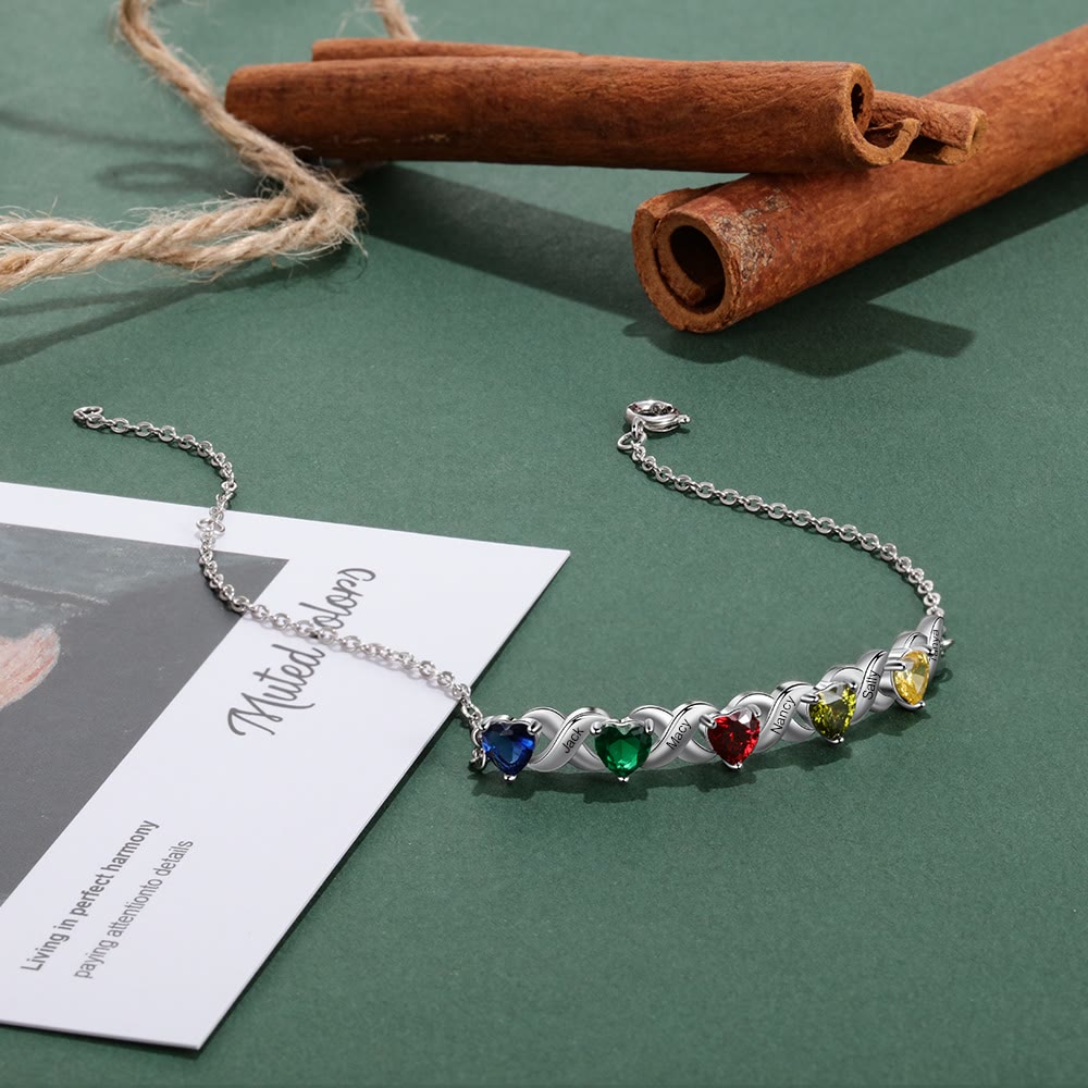 Olivenorma Custom Engraved Mothers Birthstone Bracelet - image 8