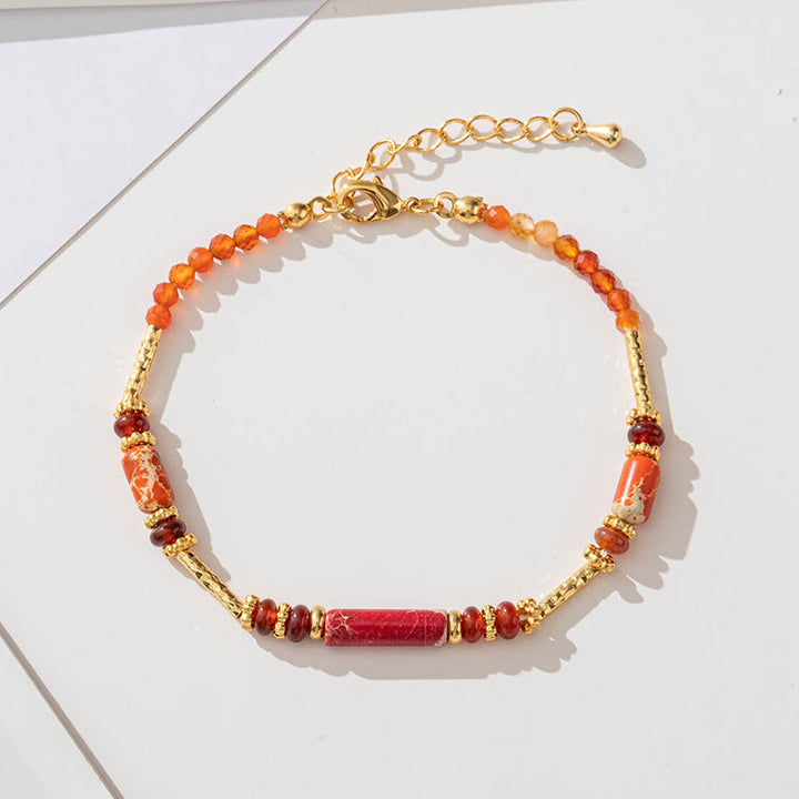 Olivenorma Natural Stone Geometric Shape Hand Beaded Bracelet - Bracelet - image 0