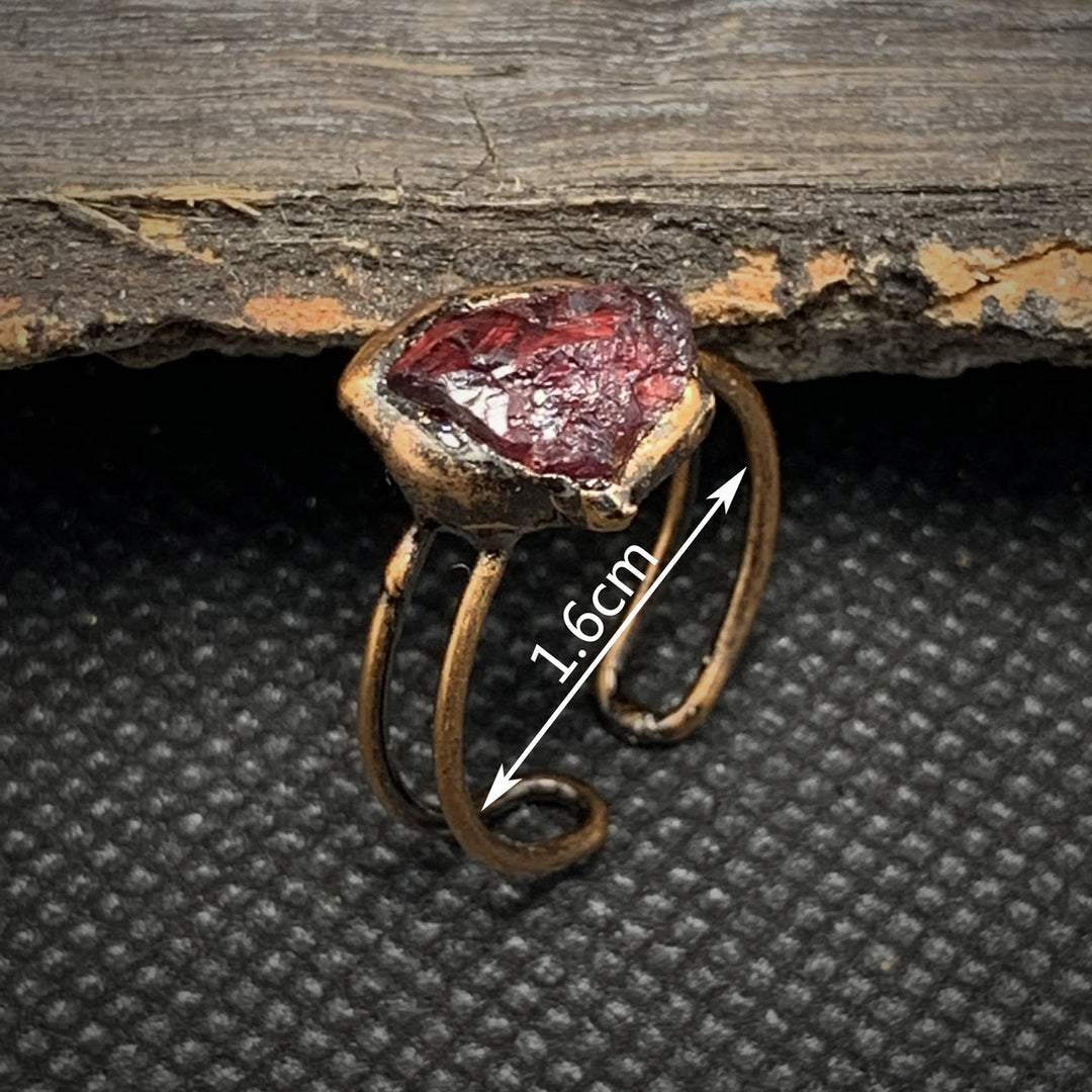 Olivenorma Natural Irregular Raw Stone Twelve Birthstone Adjustable Ring - image 5