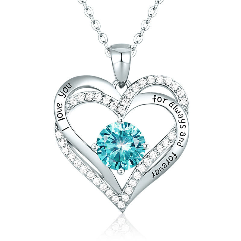 Olivenorma "I love you for always and forever" - Birtshtone Heart Necklace - Silver - December - image 26
