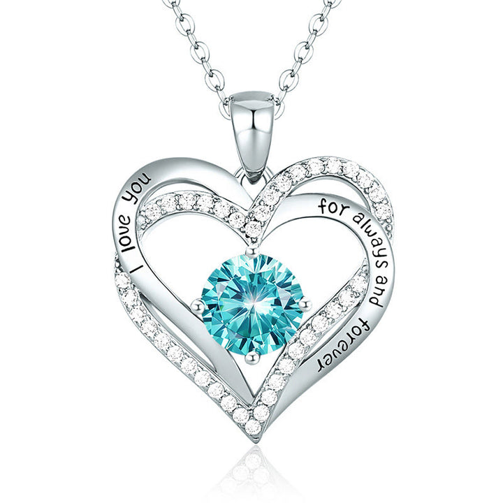 Olivenorma "I love you for always and forever" - Birtshtone Heart Necklace - Silver - December - image 26