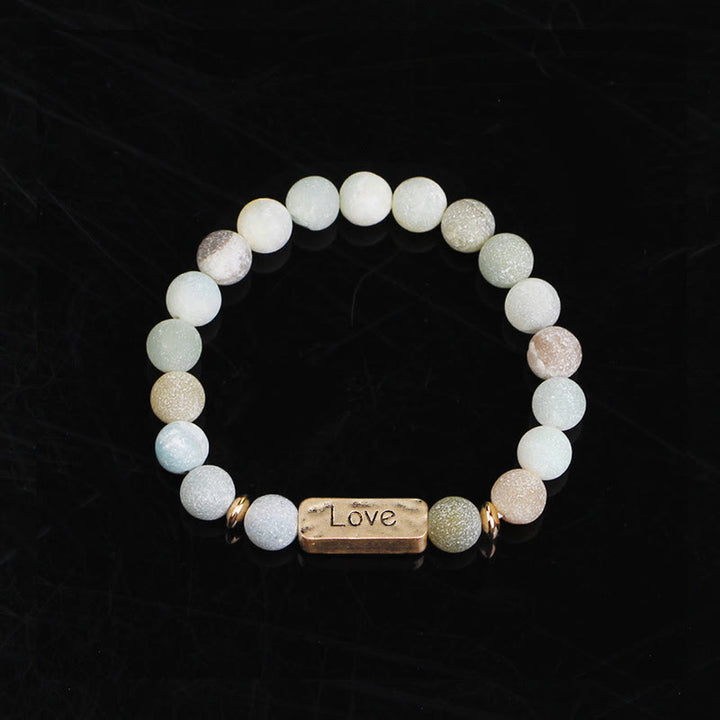 Olivenorma Natural Gemstone Love Powerful Engraving Bracelet - Amazonite&Love - image 4