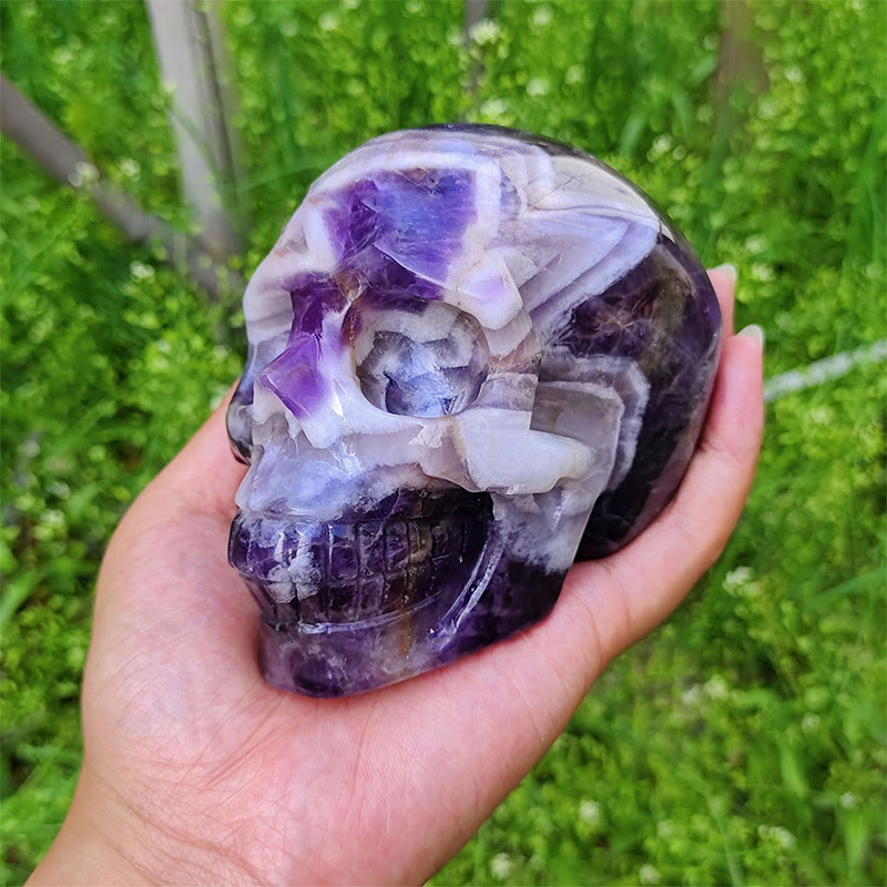 Olivenorma 10cm Natural Dream Amethyst Gemstone Decoration Crystal Skull - image 4