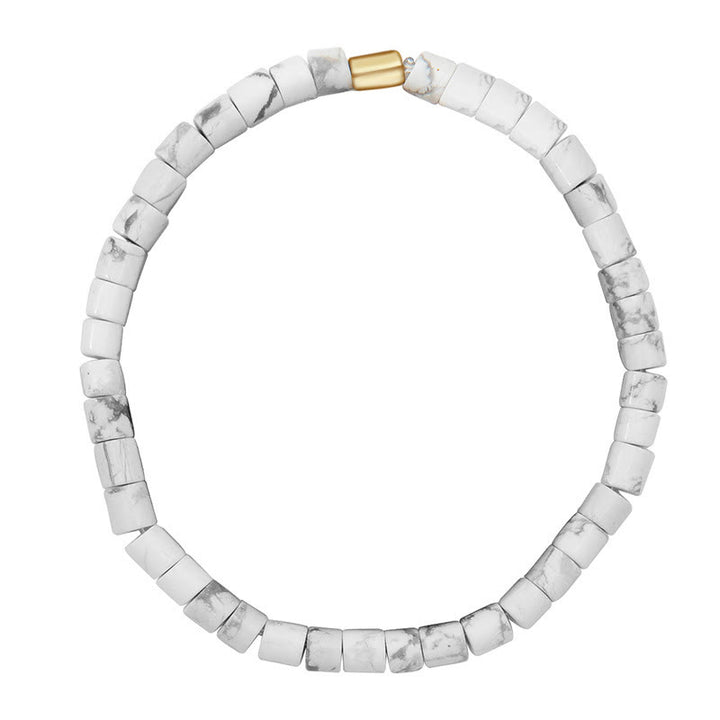 Olivenorma Bohemian Ethnic Style Natural Stone Open Bracelet - White Turquoise - image 1