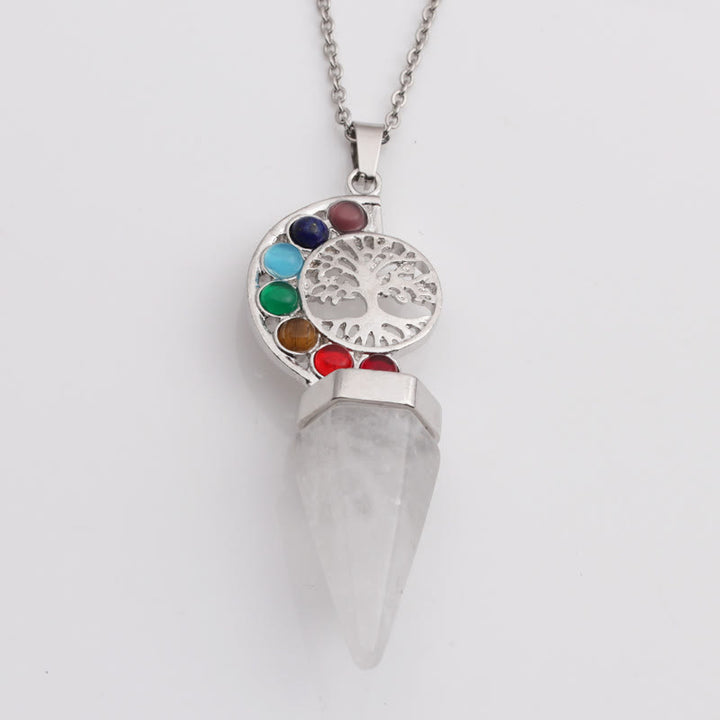 Olivenorma Hexacone Crystal Chakra Tree of Life Pendant Necklace - Chakra&Clear Crystal - image 5