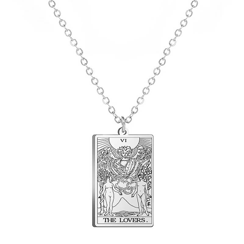 Olivenorma Stainless Steel Tarot Necklaces - THE LOVERS - image 4