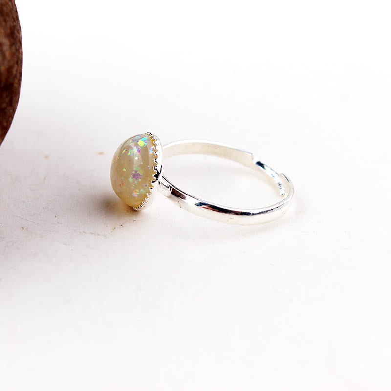 Olivenorma Opal Moonstone Simple Half Circle Adjustable Ring - image 12