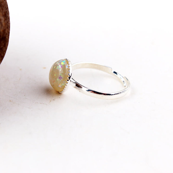 Olivenorma Opal Moonstone Simple Half Circle Adjustable Ring - image 12