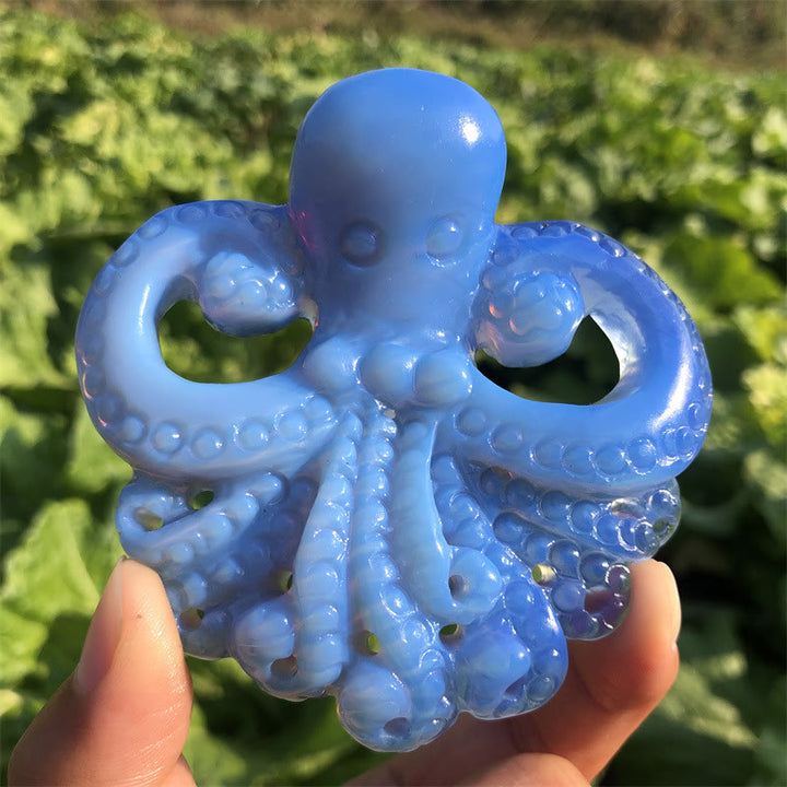 Olivenorma Natural Blue Opalite Octopus Gemstone Decoration - Blue Opalite - image 0