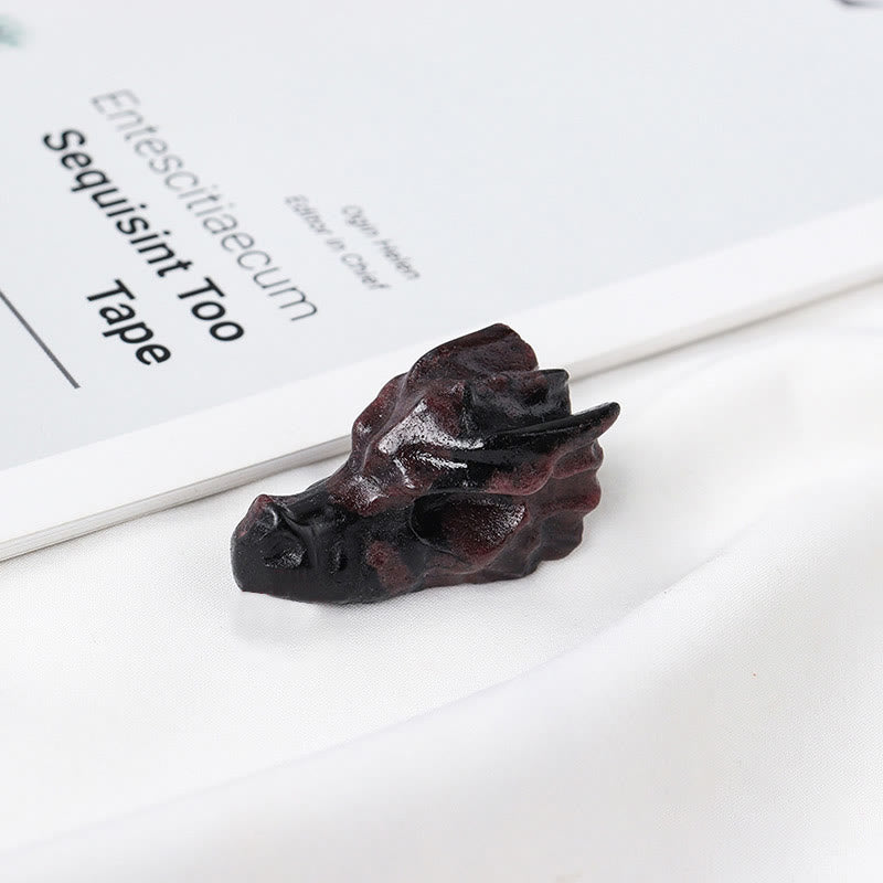 Olivenorma 1.5Inch Crystal Dragon Skull Statue Gemstone Decoration - Garnet - image 30
