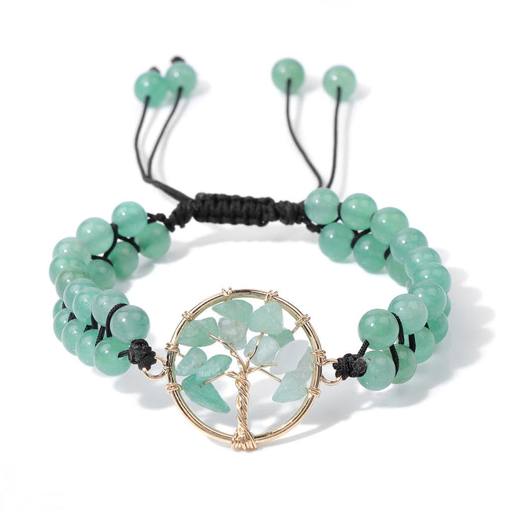 Olivenorma 6mm Beads Double Braided Tree Of Life Bracelet - Green Aventurine - image 10