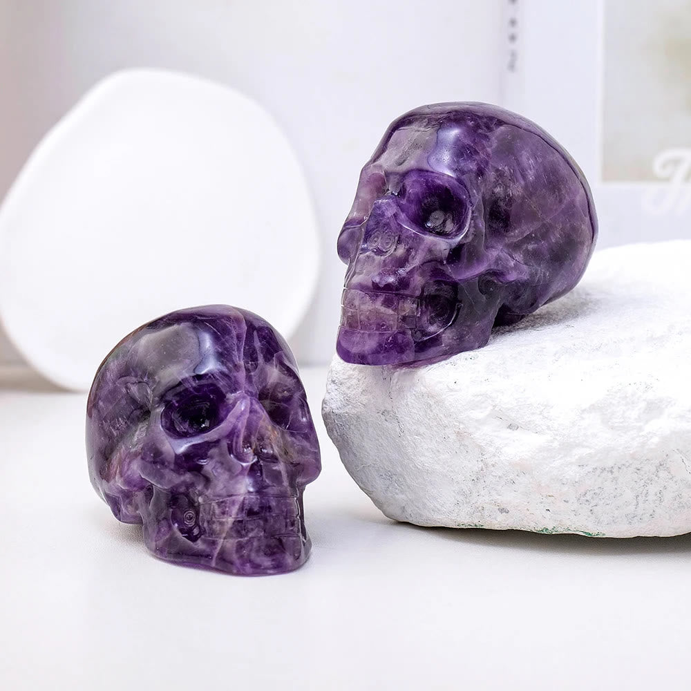 Olivenorma 3inch Amethyst Skull Statue Healing Gemstone Decoration - image 2