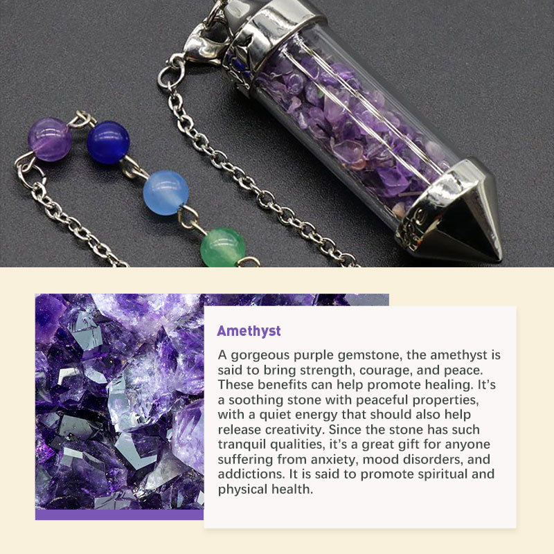 Chakra Colored Crystal Meditation Pendulum - image 4