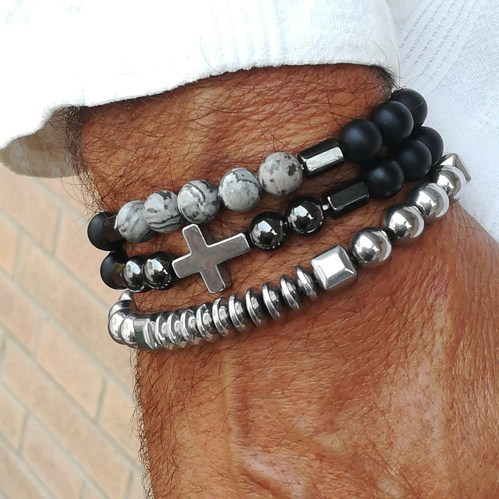 Olivenorma Mens Stacking Gemstone Set Bracelet - image 1