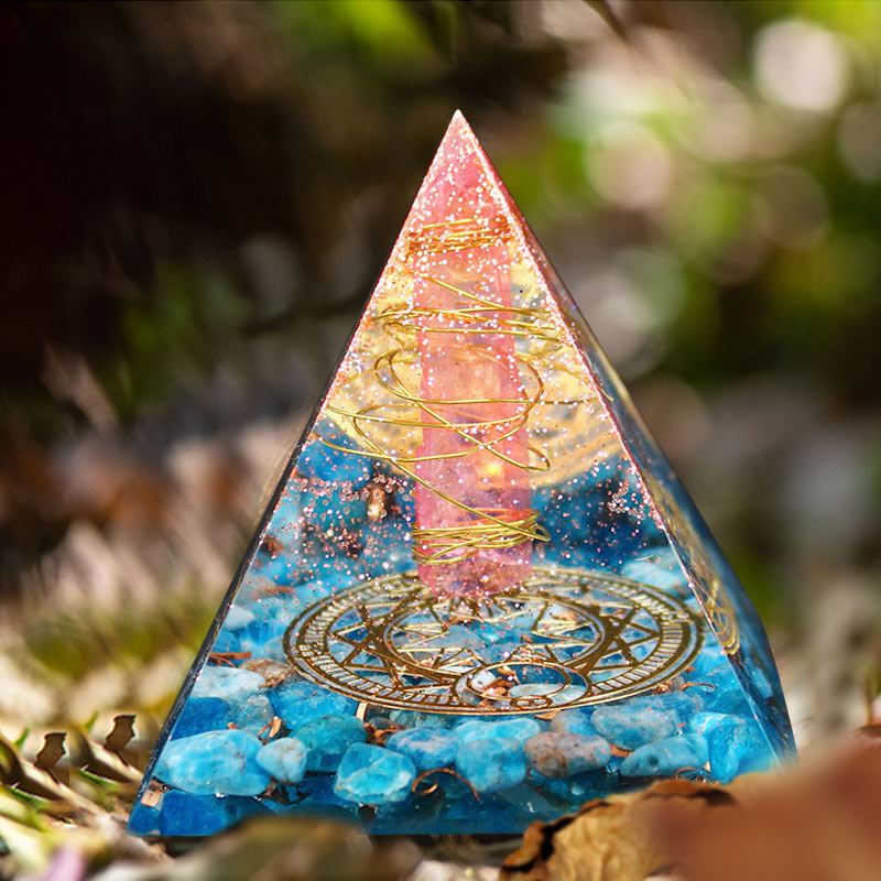 Olivenorma Red Quartz with Lapis Lazuli Orgone Pyramid - image 1