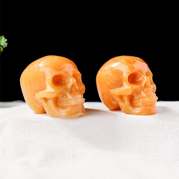 Olivenorma 3inch Yellow Aventurine Skull Head Gemstone Decoration - Yellow Aventurine - image 0