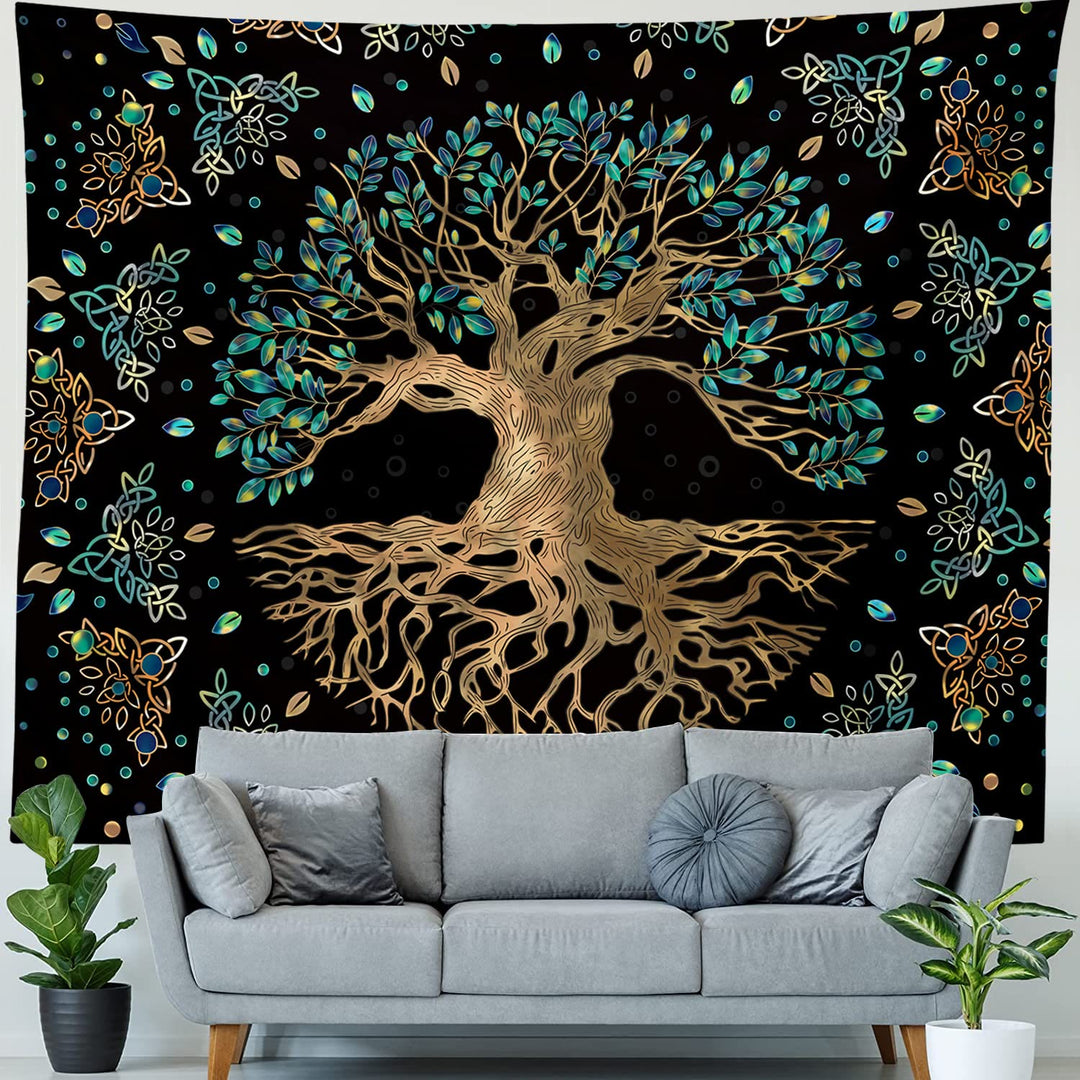 Olivenorma Life Of Tree Wall Hanging Black Green Tapestry - image 3