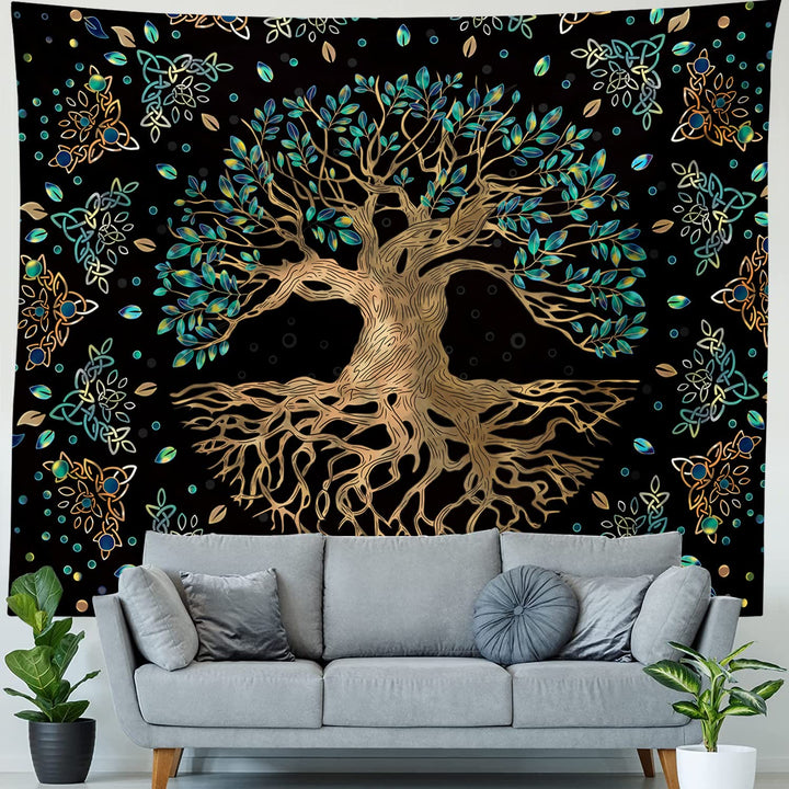 Olivenorma Life Of Tree Wall Hanging Black Green Tapestry - image 3