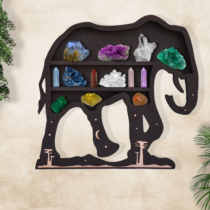 Olivenorma Black Elephant Crystal Display Shelf - Crystal Shelf - image 0